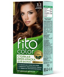 Стойкая крем-краска для волос серии Fito Сolor, тон 3.3 горький шоколад