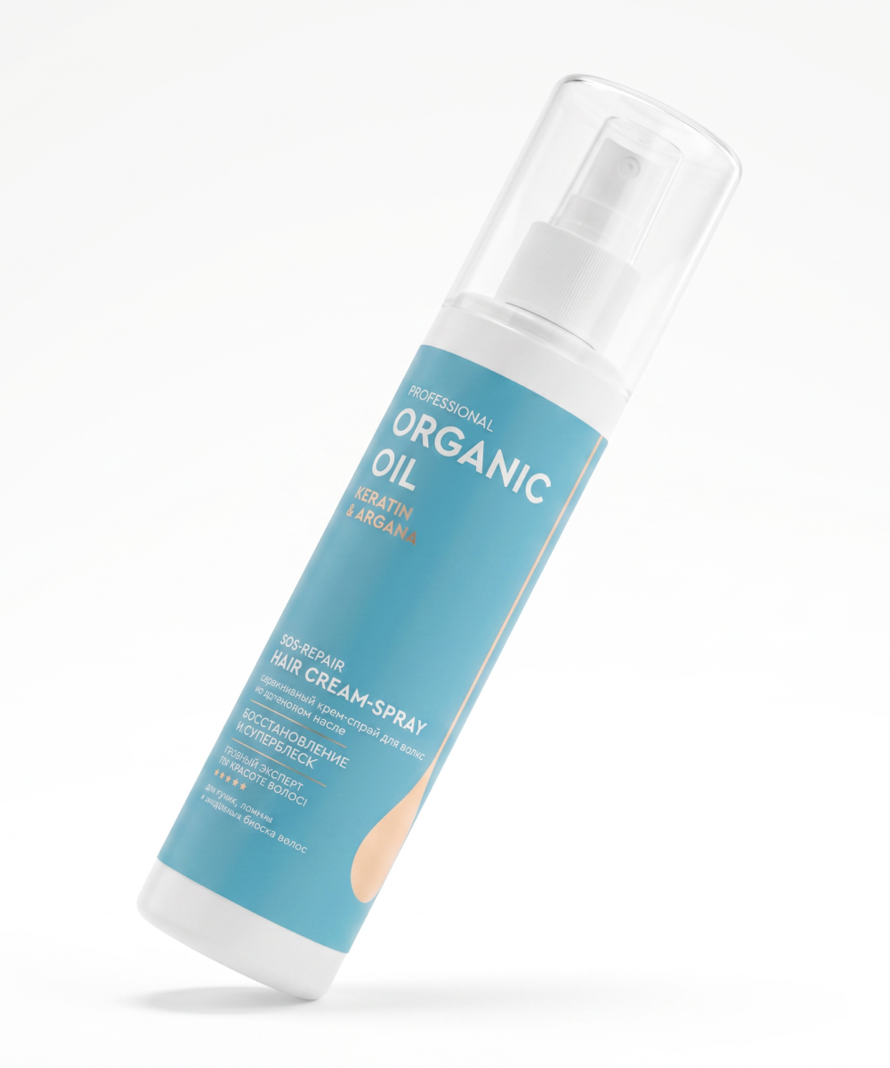 Кератиновый крем-спрей для волос Keratin & argana серии Organic Oil Professional