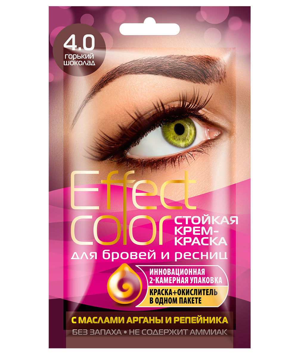 

Стойкая крем-краска для бровей и ресниц серии Effect Сolor, цвет горький шоколад