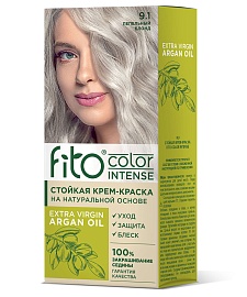 Стойкая крем-краска для волос серии Fito Сolor Intense, тон 9.1 Пепельный блонд