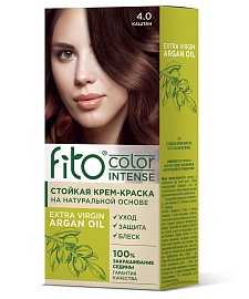 Стойкая крем-краска для волос серии Fito Сolor Intense, тон 4.0 Каштан