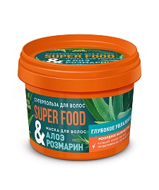 Маска для волос Алоэ & розмарин Глубокое увлажнение серии Super Food