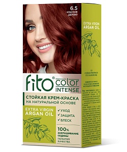 Стойкая крем-краска для волос серии Fito Сolor Intense, тон 6.5 Красное дерево