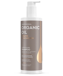 Шампунь-кератин для волос Keratin & macadamia серии Organic Oil Professional
