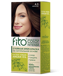 Стойкая крем-краска для волос серии Fito Сolor Intense, тон 4.3 Шоколад