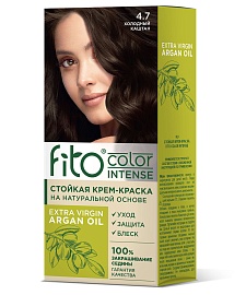 Стойкая крем-краска для волос серии Fito Сolor Intense, тон 4.7 Холодный каштан