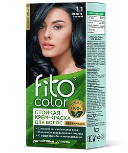 Cтойкая крем-краска для волос серии Fito Сolor, тон 1.1 иссиня-черный