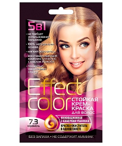 Cтойкая крем-краска для волос серии Effect Сolor, тон 7.3 карамель