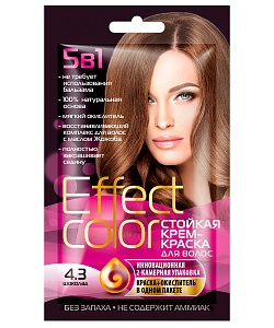 Cтойкая крем-краска для волос серии Effect Сolor, тон 4.3 шоколад
