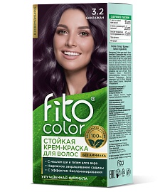 Cтойкая крем-краска для волос серии Fito Сolor, тон 3.2 баклажан