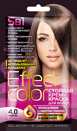 Cтойкая крем-краска для волос серии Effect Сolor, тон 4.0 каштан