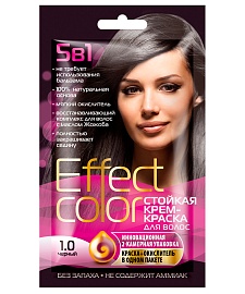 Cтойкая крем-краска для волос серии Effect Сolor, тон 1.0 черный