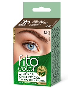 Стойкая крем-краска для бровей и ресниц Fito Сolor, цвет коричневый (на 2 применения)