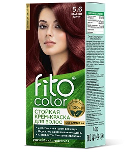 Стойкая крем-краска для волос серии Fito Сolor, тон 5.6 красное дерево