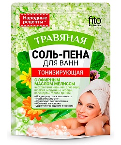 Соль-пена для ванн Тонизирующая Травяная серии Народные Рецепты