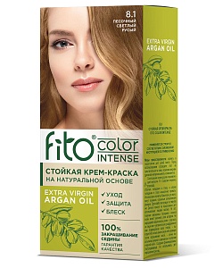 Стойкая крем-краска для волос серии Fito Сolor Intense, тон 8.1 Песочный светлый русый