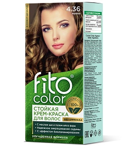 Стойкая крем-краска для волос серии Fito Сolor, тон 4.36 мокко