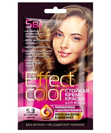Cтойкая крем-краска для волос серии Effect Сolor, тон 5.3 золотистый каштан